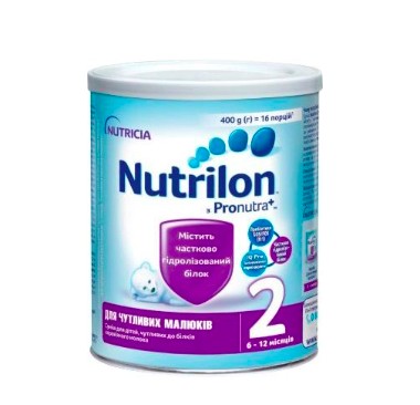 Нутрілон молочна суміш 400гр №2 для чутливих малюків від 6 до 12 міс.